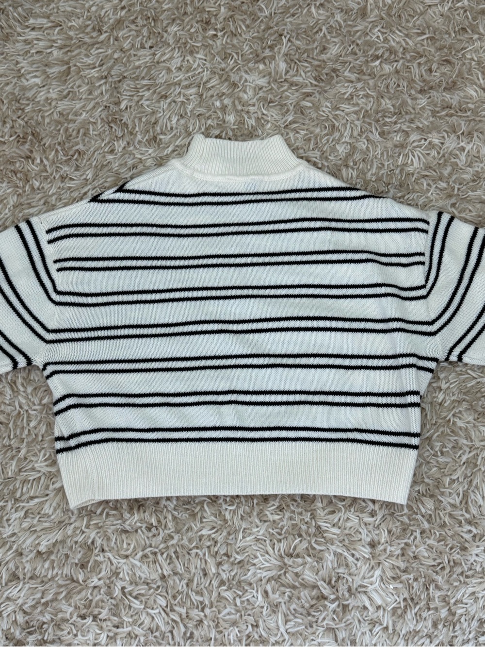 H&M White & Black Striped Mock Neck Sweater - Picture 2 of 4